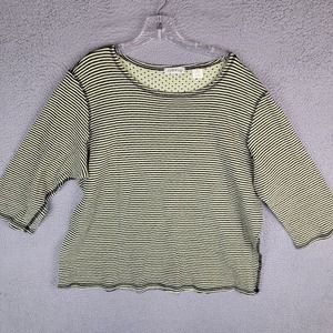 Orvis Stripped Top Womens Size XL 3/4 Sleeve Cotton Blend Made in USA